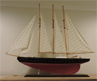 Vintage Wooden Model Sail Boat