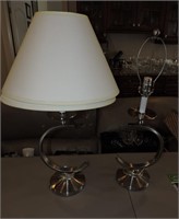 Vintage Pair of Chrome Retro Table Lamps