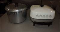 Vintage Westbend Electric Fryer & Aluminum Pot