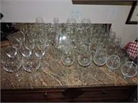 Large Collection of Wine Stemware & Glasses