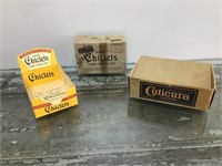 Antique Chicklets and Cuticira store boxes