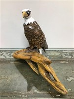 Vintage Folk Art wooden carved Eagle 10" high