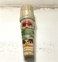 Antique hand carved bone thread holder