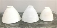 Group of 3 milk glass floor lamp shades