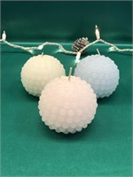 WHITE, BLUE AND PINK SMALL KNOB BALL LED CANDLES