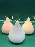 WHIE, BLUE AND PINK LED PEAR CANDLES