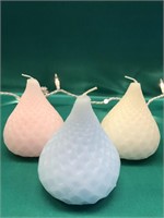 WHITE, BLUE AND PINK LED PEAR CANDLES