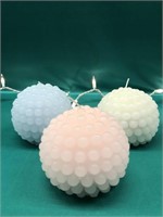WHITE, BLUE AND PINK LARGE KNOB BALL LED CANDLES