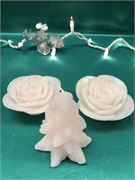 PINK LED ROSES AND PINK LED CHRISTMAS TREE CANDLES