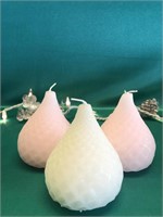 WHITE AND PINK LED PEAR CANDLES