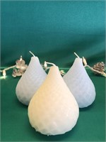 WHITE AND BLUE LED PEAR CANDLES