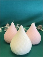 WHITE AND PINK LED PEAR CANDLES
