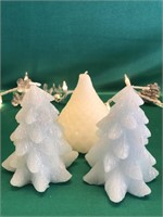 WHITE PEAR AND BLUE LED CHRISTMAS TREE CANDLES