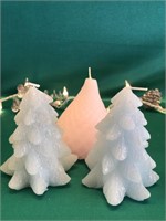 PINK PEAR AND BLUE LED CHRISTMAS TREE CANDLES