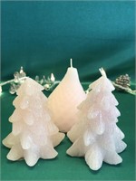 PINK PEAR AND PINK LED CHRISTMAS TREE CANDLES