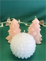 BLUE SMALL KNOB BALL AND PINK LED CHRISTMAS TREE