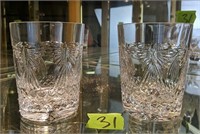 Pair Of Waterford Millennium Rocks Glasses 4.5"