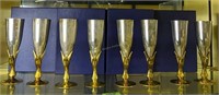 8 Godinger Gold Bird Silver Plate Goblets