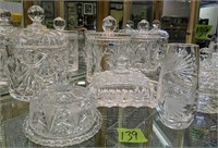 Shelf Lot. Goebel Crystal Covered Jar, Vase Etc