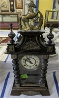 25" Ornate Chinese Key Wine Clock With Horse On