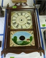 31" Eli Terry Mahogany Clock Reverse Painted