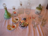 Decanters, shot glasses, LV Collectibles