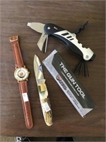 Revo Gun Tool, Lionel Watch, C. Bertram Cutlery