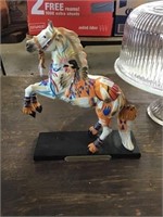 Covered Cake Pedestal & Painted Ponies Statue