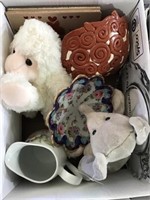 Porcelain And Glassware, Plush, Two Boxes