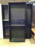 Three Black Bookcases