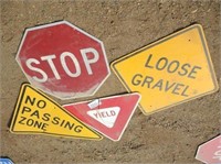 Yield, Stop, Loose Gravel, Passing Sign