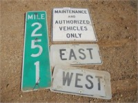 Lot of 4 Road Signs