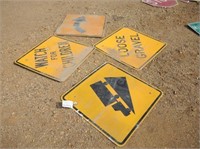 Lot of 4 Road Signs