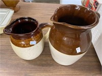 Brownware Pitchers With Chips
