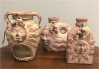 Qty 3 - Decorative Sun Pieces/Vases