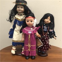 Qty 3 - Indian Dolls (Native American Series)
