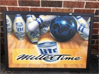 Miller Time Light Up Bowling Light / Wall Art