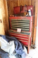 stacking tool box with misc. tools, vise grip