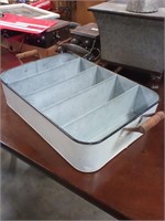 Metal tray with dividers