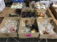 9 Boxes of Misc Glassware