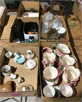 6 Boxes-China & Ceramic Décor, Misc Glassware,