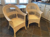 Vintage Wicker Arm Chairs (2)