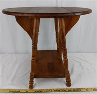 Wooden Drop Leaf Table with Shelf,