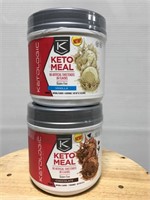 Two sealed 12 oz Keto Meal powders