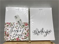 Lot of 2 Thank You note card sets w/ envelopes