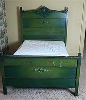 Full Size Oak Bed Frame with Mattress/Box Springs