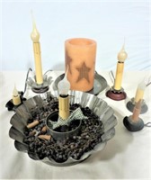 8 Piece Electric Flame-less Candles & Stands