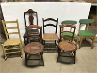 Lot of 7 antique chairs