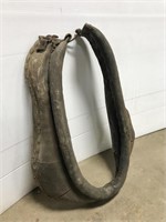 Antique leather horse collar barn find