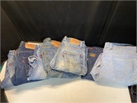 Levi jeans 28x 32, union bay jeans (7 qty)